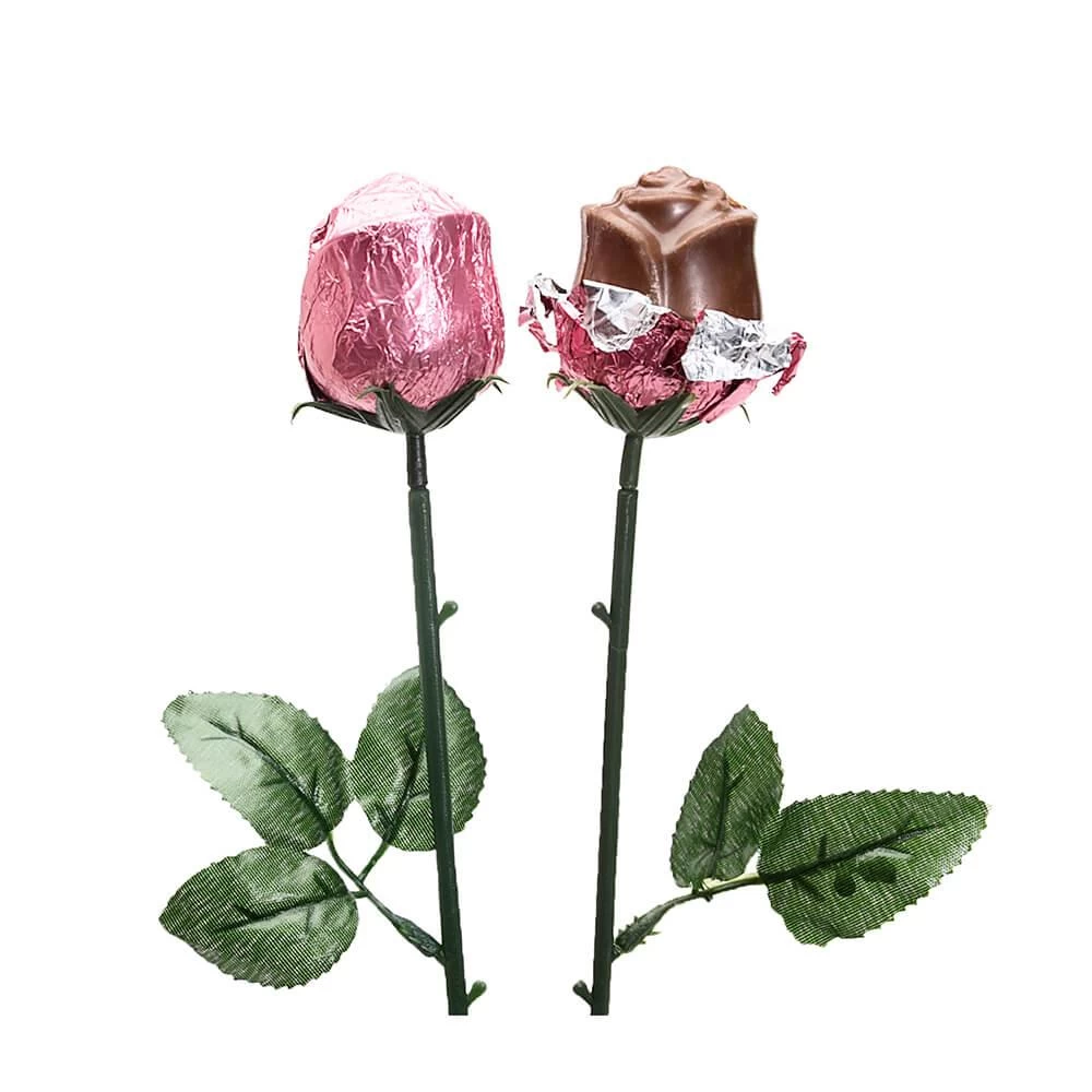 Albert's Foiled Milk Chocolate Roses - Pink: 20-Piece Bouquet 3 Albert's Foiled Milk Chocolate Roses - Pink: 20-Piece Bouquet