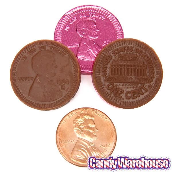 Assorted Colors Foiled Milk Chocolate Penny Parade Coins In Mesh Bags: 20-Piece Box 6 Assorted Colors Foiled Milk Chocolate Penny Parade Coins In Mesh Bags: 20-Piece Box - Image 4