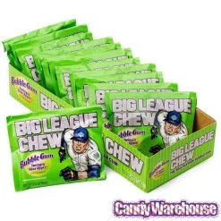 Big League Chew Bubble Gum Packs - Sour Apple: 12-Piece Box -Candy Store big league chew bubble gum packs sour apple 12 piece box candy warehouse 4 c51648a2 4162 4b86 b293 1540e09fc74d