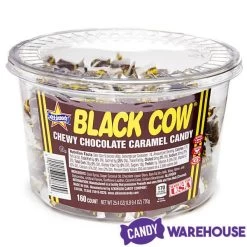 Black Cow Bite-Size Chocolate Caramel Candy: 160-Piece Tub -Candy Store black cow bite size chocolate caramel candy 160 piece tub candy warehouse 4
