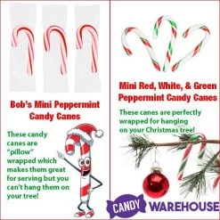 Bobs Sweet Stripes Mini Peppermint Candy Canes: 260-Piece Tub -Candy Store bobs sweet stripes mini peppermint candy canes 280 piece tub candy warehouse 3