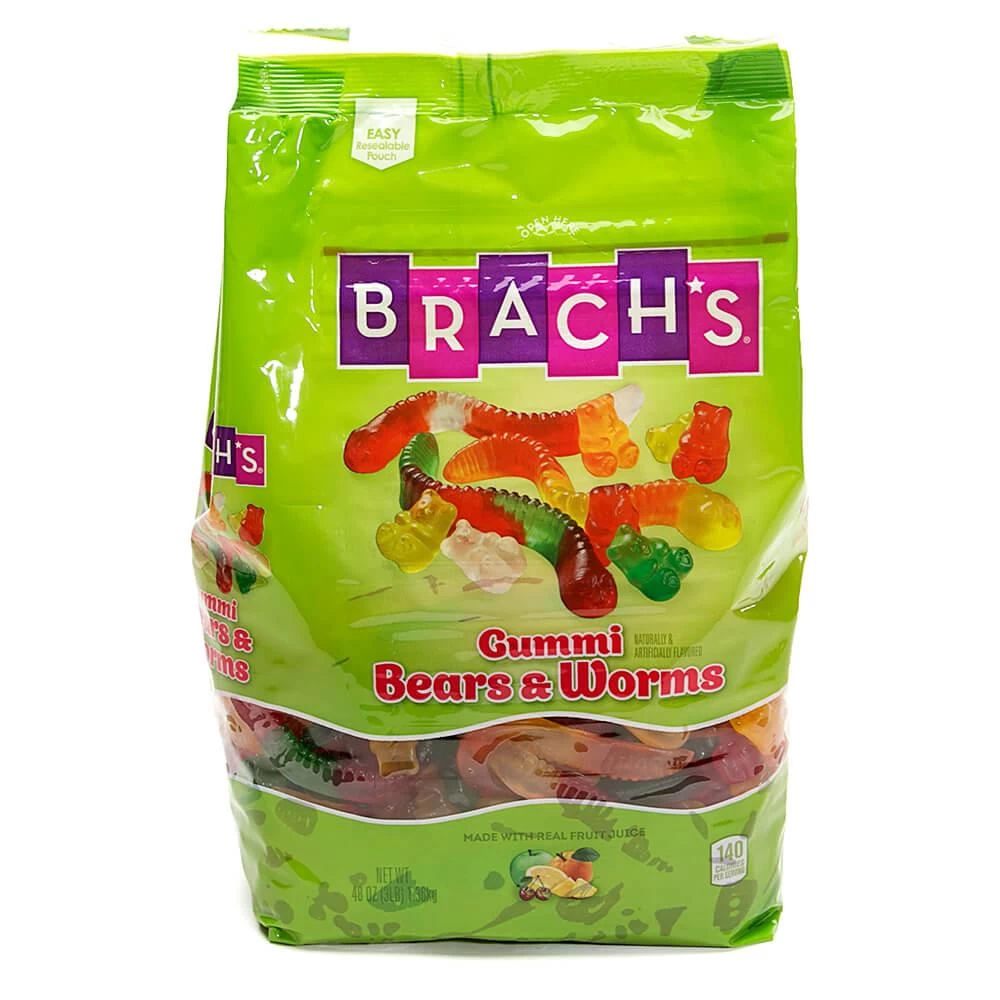 Brach's Gummy Bears And Worms Candy: 3LB Bag 3 Brach's Gummy Bears And Worms Candy: 3LB Bag