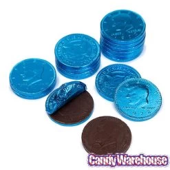 Caribbean Blue Foiled Milk Chocolate Coins: 1LB Bag 9 Caribbean Blue Foiled Milk Chocolate Coins: 1LB Bag -Candy Store caribbean blue foiled milk chocolate coins 1lb bag candy warehouse 3