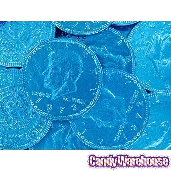 Caribbean Blue Foiled Milk Chocolate Coins: 1LB Bag 7 Caribbean Blue Foiled Milk Chocolate Coins: 1LB Bag - Image 5