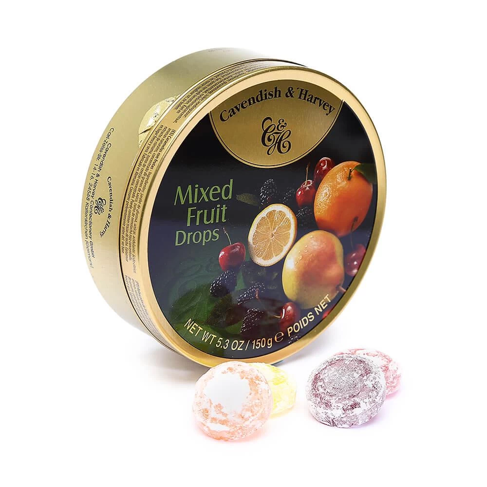 Cavendish & Harvey Hard Candy Drops Tins - Mixed Fruit: 12-Piece Box 3 Cavendish & Harvey Hard Candy Drops Tins - Mixed Fruit: 12-Piece Box