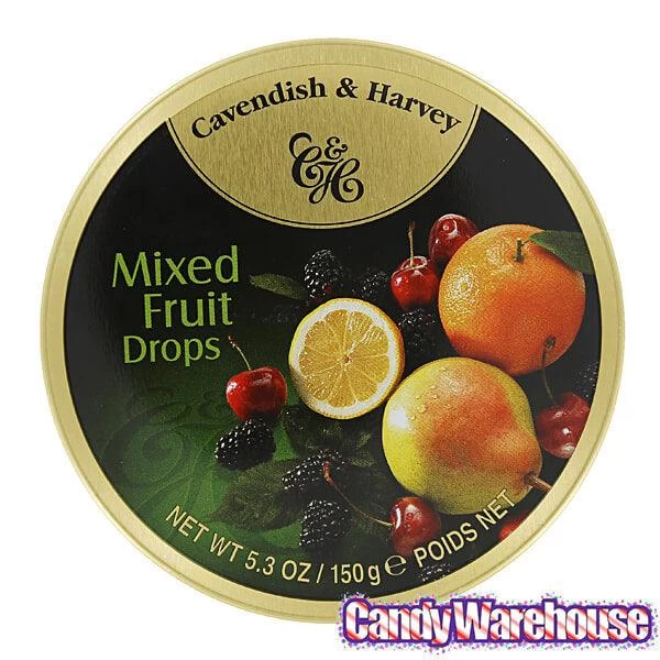 Cavendish & Harvey Hard Candy Drops Tins - Mixed Fruit: 12-Piece Box 5 Cavendish & Harvey Hard Candy Drops Tins - Mixed Fruit: 12-Piece Box - Image 3