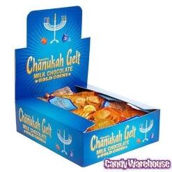 Chanukah Gelt Milk Chocolate Gold Coins In Mesh Bags: 18-Piece Box -Candy Store chanukah gelt milk chocolate gold coins in mesh bags 18 piece box candy warehouse 4