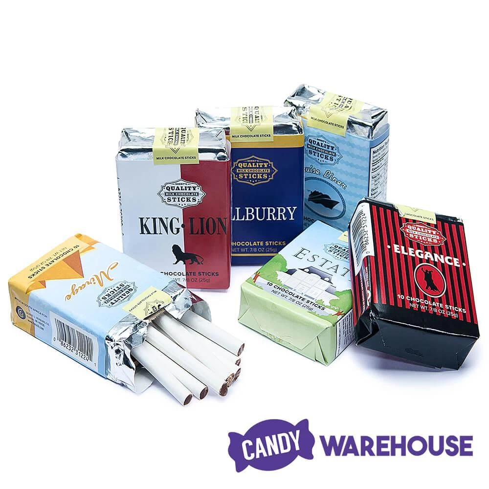 Chocolate Candy Cigarettes Packs: 24-Piece Display 4 Chocolate Candy Cigarettes Packs: 24-Piece Display - Image 2