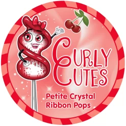 CurlyCutes Petite Crystal Ribbon Pops - Red Cherry: 20-Piece Jar -Candy Store curlycutes petite crystal ribbon pops red cherry 20 piece jar candy warehouse 5