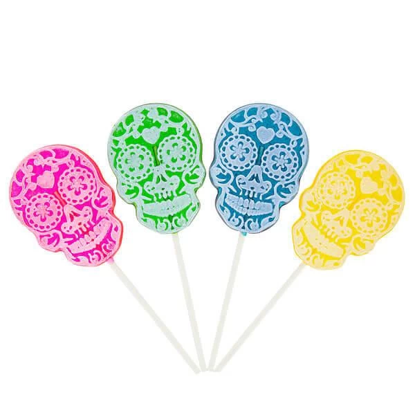 Day Of The Dead Skull Hard Candy Lollipops: 12-Piece Bag 3 Day Of The Dead Skull Hard Candy Lollipops: 12-Piece Bag