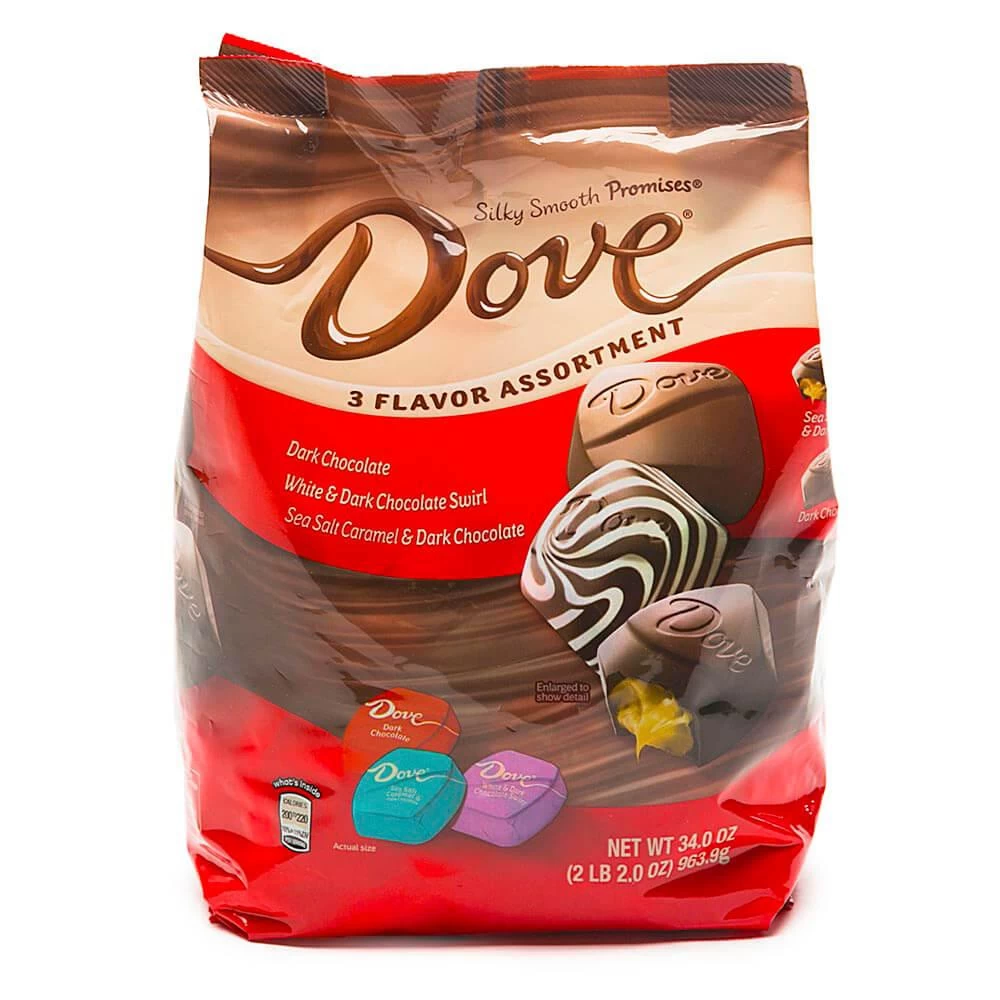 Dove Dark Chocolate Squares Assortment: 120-Piece Bag 3 Dove Dark Chocolate Squares Assortment: 120-Piece Bag