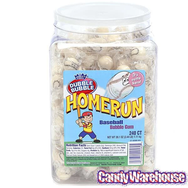 Dubble Bubble Home Run Baseball Gumballs: 240-Piece Tub 6 Dubble Bubble Home Run Baseball Gumballs: 240-Piece Tub - Image 4
