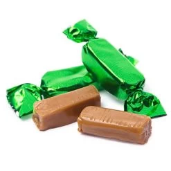 Foiled Caramel Candy - Green: 180-Piece Bag