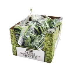 Foiled Milk Chocolate Money Mini Bars In Mesh Bags: 18-Piece Box 9 Foiled Milk Chocolate Money Mini Bars In Mesh Bags: 18-Piece Box -Candy Store foiled milk chocolate money mini bars in mesh bags 18 piece box candy warehouse 3