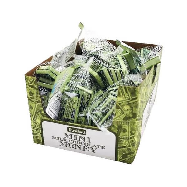 Foiled Milk Chocolate Money Mini Bars In Mesh Bags: 18-Piece Box 5 Foiled Milk Chocolate Money Mini Bars In Mesh Bags: 18-Piece Box - Image 3