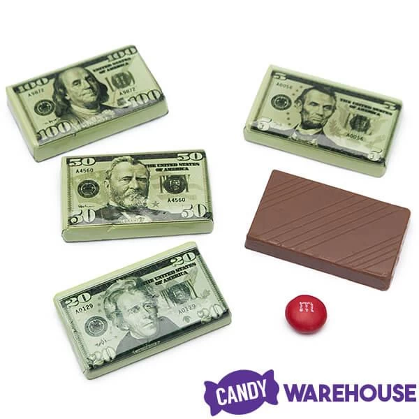 Foiled Milk Chocolate Money Mini Bars In Mesh Bags: 18-Piece Box 7 Foiled Milk Chocolate Money Mini Bars In Mesh Bags: 18-Piece Box - Image 5
