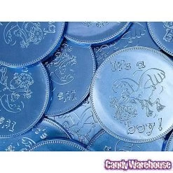 Fort Knox It's A Boy Foiled Milk Chocolate 4-Inch Medallions: 20-Piece Box -Candy Store fort knox it s a boy foiled milk chocolate 4 inch medallions 20 piece box candy warehouse 4