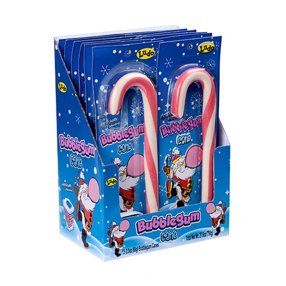 Giant Bubble Gum Candy Canes: 12-Piece Box 3 Giant Bubble Gum Candy Canes: 12-Piece Box