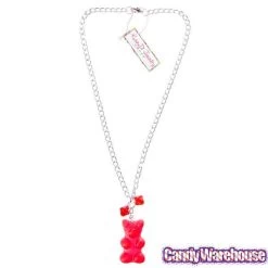 Giant Gummy Bear Necklace - Red -Candy Store giant gummy bear necklace red candy warehouse 4