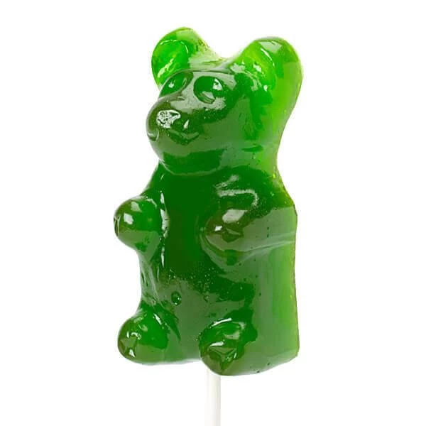 Giant Gummy Bear On A Stick - Sour Apple 3 Giant Gummy Bear On A Stick - Sour Apple