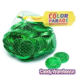 Green Foiled Milk Chocolate Coins: 1LB Bag -Candy Store green foiled milk chocolate coins 1lb bag candy warehouse 5