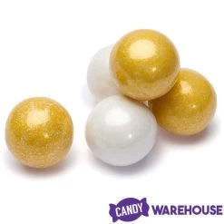 Gumballs Color Combo - Gold And White: 4LB Box -Candy Store gumballs color combo gold and white 4lb box candy warehouse 3