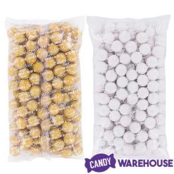 Gumballs Color Combo - Gold And White: 4LB Box -Candy Store gumballs color combo gold and white 4lb box candy warehouse 4