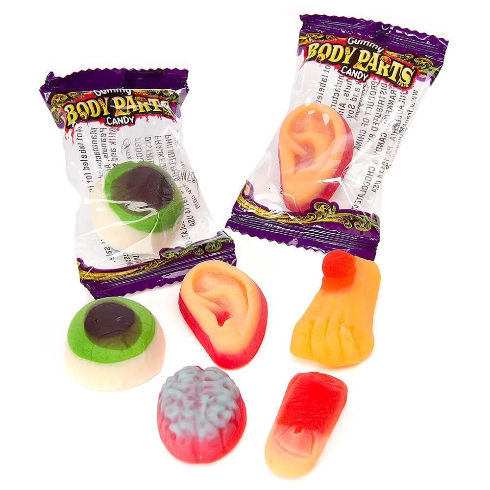 Gummy Body Parts Candy: 55-Piece Bag 3 Gummy Body Parts Candy: 55-Piece Bag