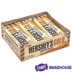 Hershey's Gold With Peanuts And Pretzels Candy Bars: 24-Piece Box -Candy Store hershey s gold with peanuts and pretzels candy bars 24 piece box candy warehouse 3