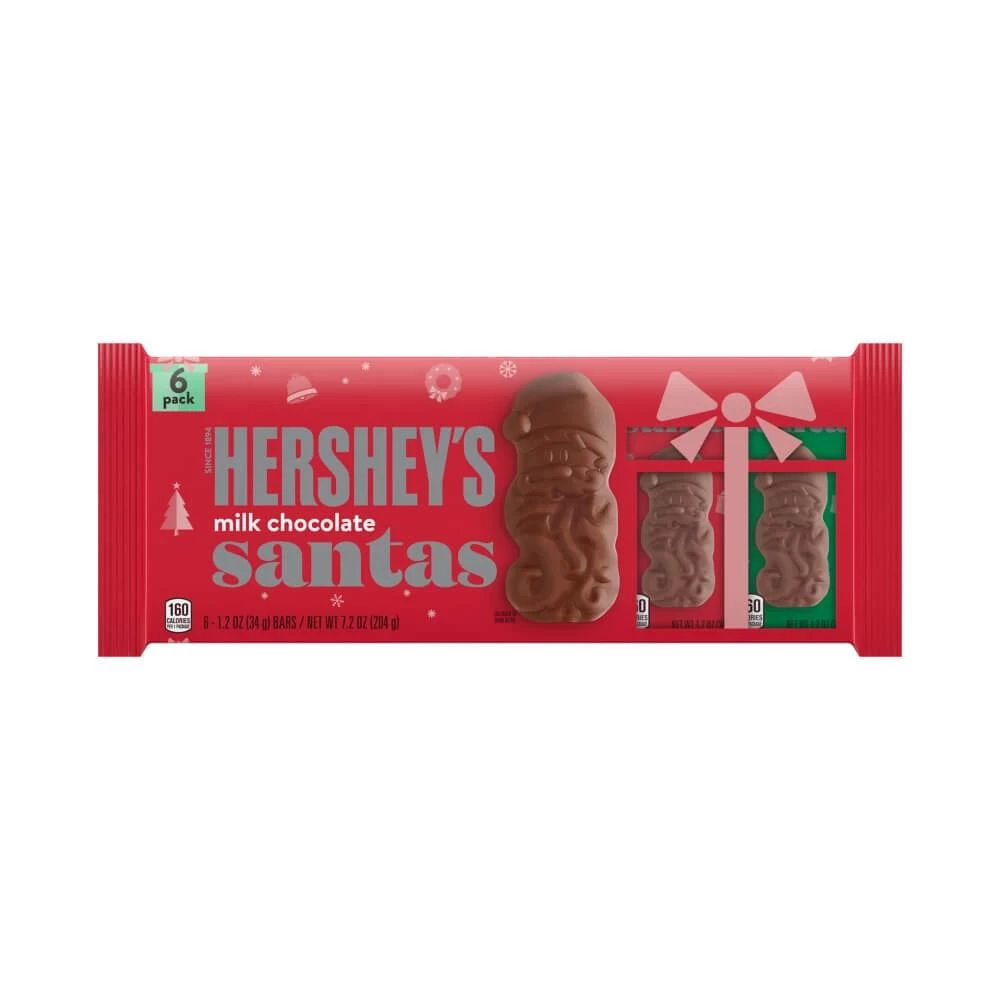 Hershey's Milk Chocolate Santas: 6-Piece Box 3 Hershey's Milk Chocolate Santas: 6-Piece Box