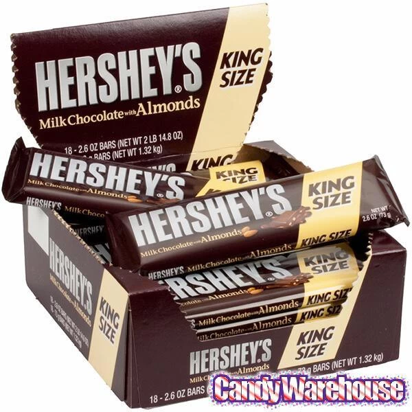 Hershey's Milk Chocolate With Almonds King Size Candy Bars: 18-Piece Box 4 Hershey's Milk Chocolate With Almonds King Size Candy Bars: 18-Piece Box - Image 2
