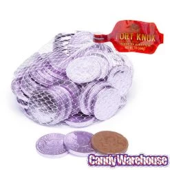 Lavender Foiled Milk Chocolate Coins: 1LB Bag -Candy Store lavender foiled milk chocolate coins 1lb bag candy warehouse 3