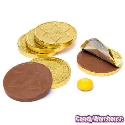 Madelaine Chanukah Gelt Gold Foiled Milk Chocolate Coins: 5LB Bag -Candy Store madelaine chanukah gelt gold foiled milk chocolate coins 5lb bag candy warehouse 5