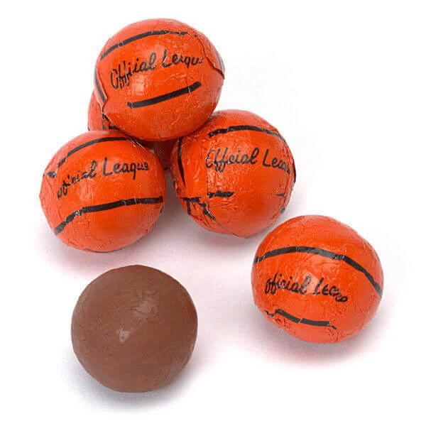 Madelaine Foiled Milk Chocolate Basketballs: 5LB Bag 3 Madelaine Foiled Milk Chocolate Basketballs: 5LB Bag