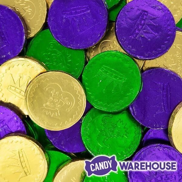 Mardi Gras Chocolate Coins Candy: 60-Piece Bag 5 Mardi Gras Chocolate Coins Candy: 60-Piece Bag - Image 3