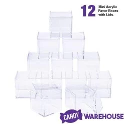 Mini Acrylic Favor Boxes - 5-Ounce Cube With Lid: 12-Piece Set -Candy Store mini acrylic favor boxes 5 ounce cube with lid 12 piece set candy warehouse 7