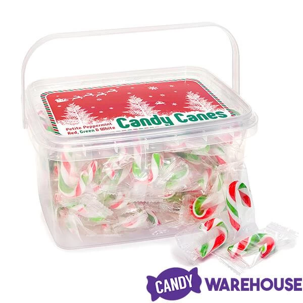 Mini Candy Canes - Red, Green, And White: 100-Piece Tub 8 Mini Candy Canes - Red, Green, And White: 100-Piece Tub - Image 6