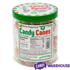 Mini Candy Canes - Red, Green, And White: 45-Piece Jar -Candy Store mini candy canes red green and white 45 piece jar candy warehouse 4