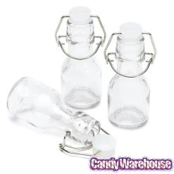 Mini Glass Favor Jars - 2-Ounce Bottle With Swing Top: 12-Piece Set -Candy Store mini glass favor jars 2 ounce bottle with swing top 12 piece set candy warehouse 5