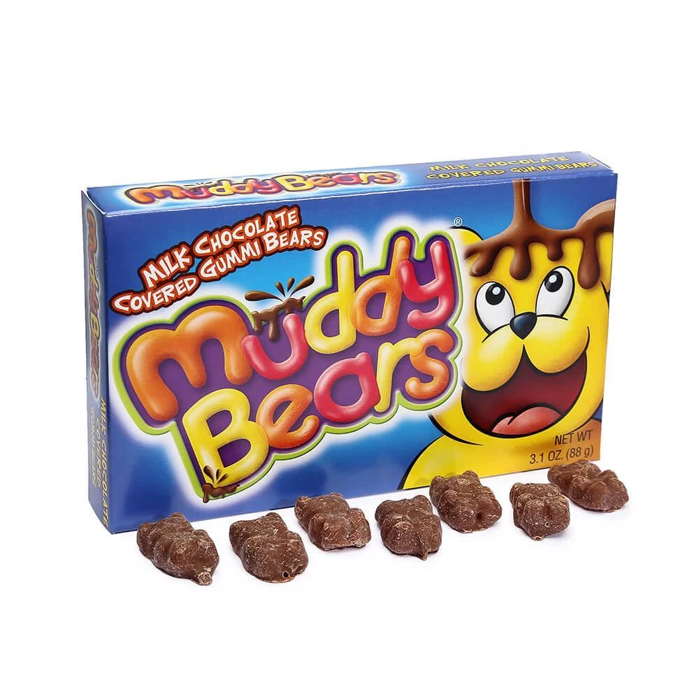 Muddy Bears Chocolate Covered Gummi Bears Theater Size Packs: 12-Piece Box 3 Muddy Bears Chocolate Covered Gummi Bears Theater Size Packs: 12-Piece Box