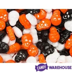 Orange, Black & White Candy Skulls: 5LB Bag -Candy Store orange black and white candy skulls 5lb bag candy warehouse 3