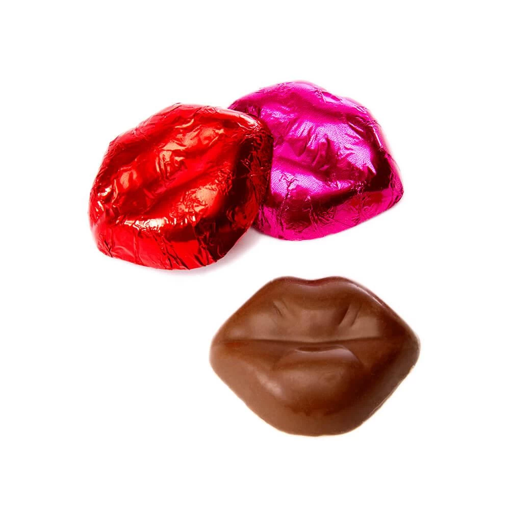 Pink & Red Foiled Chocolate Lips: 4LB Bag 3 Pink & Red Foiled Chocolate Lips: 4LB Bag