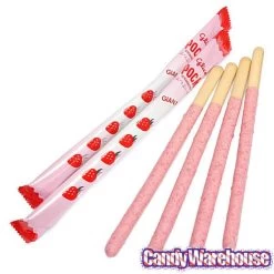 Pocky - Giant Strawberry Cream Covered Biscuit Sticks Packs: 15-Piece Box -Candy Store pocky giant strawberry cream covered biscuit sticks packs 15 piece box candy warehouse 3