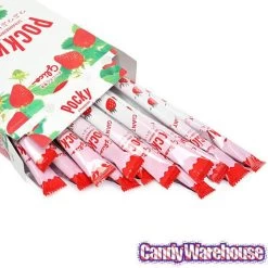 Pocky - Giant Strawberry Cream Covered Biscuit Sticks Packs: 15-Piece Box -Candy Store pocky giant strawberry cream covered biscuit sticks packs 15 piece box candy warehouse 4