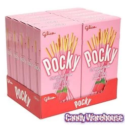 Pocky - Strawberry Cream Covered Biscuit Sticks Packs: 10-Piece Box -Candy Store pocky strawberry cream covered biscuit sticks packs 10 piece box candy warehouse 4