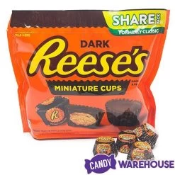 Reese's Dark Chocolate Peanut Butter Cups Miniatures: 10.2-Ounce Bag -Candy Store reese s dark chocolate peanut butter cups miniatures 10 2 ounce bag candy warehouse 5