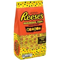 Reese's Peanut Butter Cups Miniatures Stuffed With Reese's Pieces: 18-Ounce Bag -Candy Store reese s peanut butter cups miniatures stuffed with reese s pieces 18 ounce bag candy warehouse 3