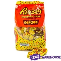 Reese's Peanut Butter Cups Miniatures Stuffed With Reese's Pieces: 18-Ounce Bag -Candy Store reese s peanut butter cups miniatures stuffed with reese s pieces 18 ounce bag candy warehouse 4