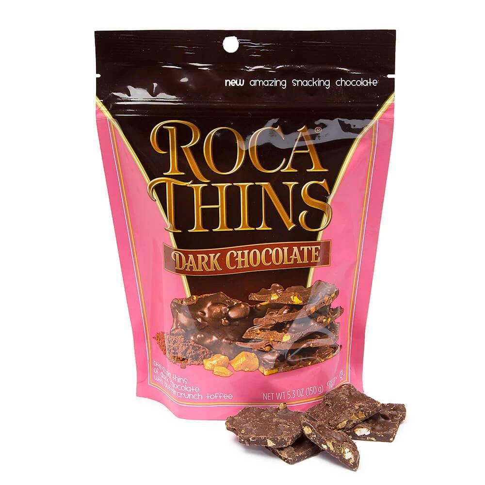Roca Thins Buttercrunch Toffee Candy - Dark Chocolate: 5.3-Ounce Bag 3 Roca Thins Buttercrunch Toffee Candy - Dark Chocolate: 5.3-Ounce Bag