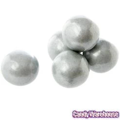 Silver 1-Inch Gumballs: 2LB Bag -Candy Store silver 1 inch gumballs 2lb bag candy warehouse 3